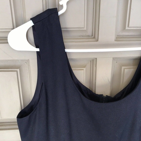 John Roberts Sleeveless Shift Sz11/12 Knee Midnight Blue Back Zip Used Mint - Picture 7 of 12